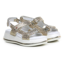 Carica l'immagine nel visualizzatore di Gallery, Sandali bassi Gio+ MINA21H Combi Platino intrecciato