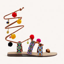 Carica l'immagine nel visualizzatore di Gallery, Gioseppo sandali Dyani con perline e pom pom