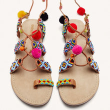 Carica l'immagine nel visualizzatore di Gallery, Gioseppo sandali Dyani con perline e pom pom