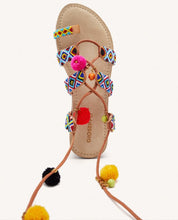 Carica l'immagine nel visualizzatore di Gallery, Gioseppo sandali Dyani con perline e pom pom