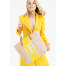 Carica l'immagine nel visualizzatore di Gallery, Fracomina borsa shopping in tela ed eco-pelle