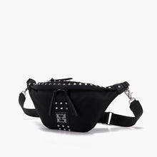 Carica l&#39;immagine nel visualizzatore di Gallery, La Carrie borsa marsupio Darkwave in tessuto con borchie
