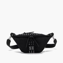 Carica l&#39;immagine nel visualizzatore di Gallery, La Carrie borsa marsupio Darkwave in tessuto con borchie
